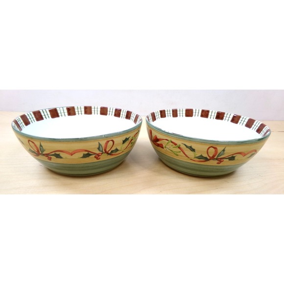 Lenox Winter Greetings Chickadee Everyday 7" Soup Cereal Bowls Lot of 2 - Picture 4 of 7